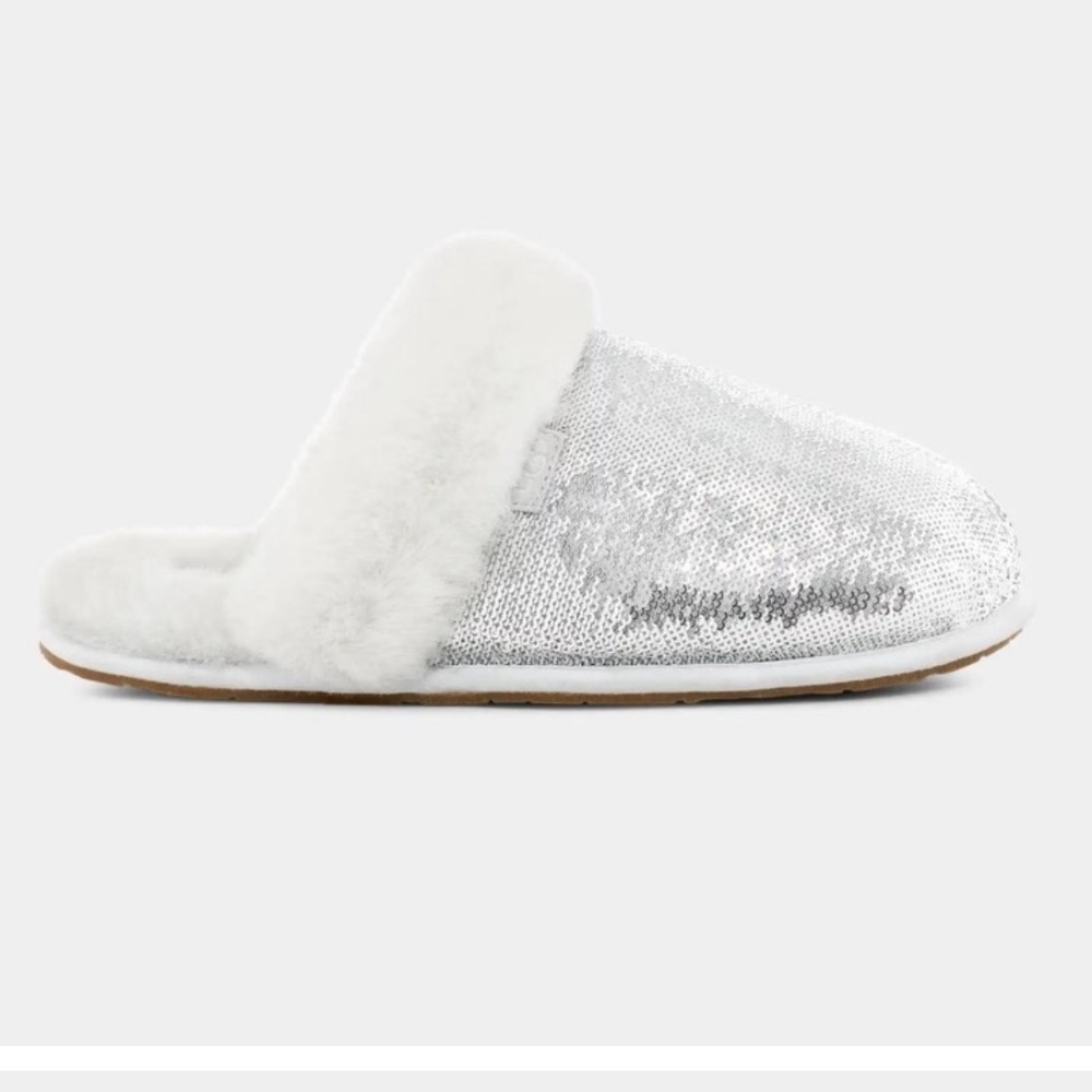 NEW UGG Women Scuffette I Mirror Ball Silver Slippers